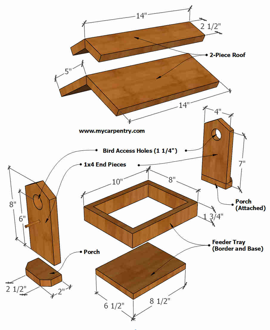 Wooden Bird Feeder