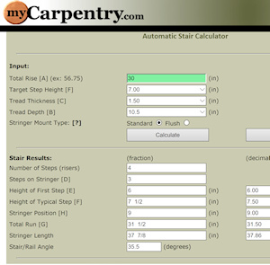 Stairs and Landings - Calculate stair rise and run - Cut 